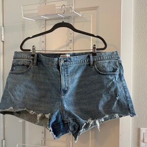 Abercrombie & Fitch Distressed Blue Jean Shorts